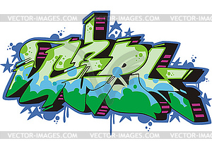 Graffito - girl - vector clipart