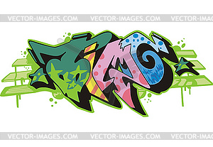 Graffito - time - color vector clipart