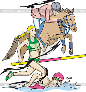 Modern Pentathlon - vector clipart