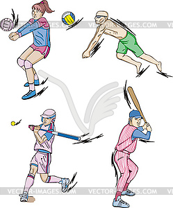 Volleyball and Baseball - vector image