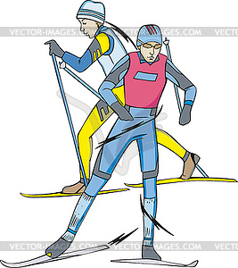 Skilaufen. Skifahrer - Vektor-Bild