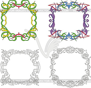 Square decoration frames - vector image