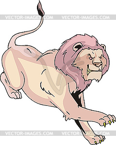 Aggressive running lion - royalty-free vector image