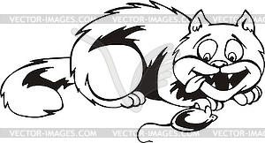 Cat & Mouse Cartoon - vector clip art