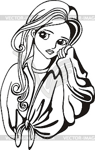 Young charming woman - vector clipart