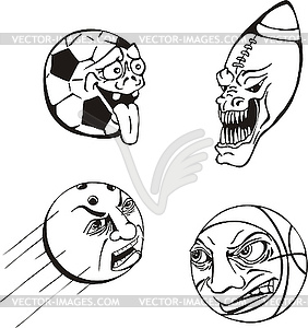 Emotional ball cartoons - vector image