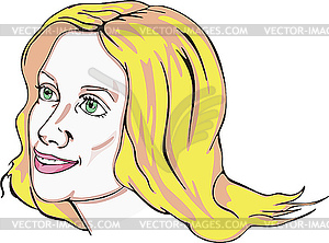Attractive blonde young woman - vector clipart