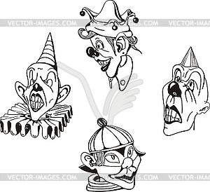 Mad clowns - royalty-free vector clipart