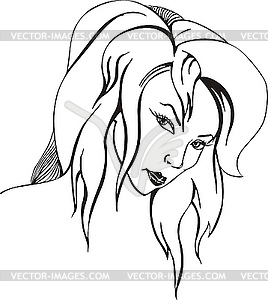 Coquettish woman - vector clip art