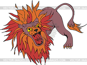 Mad lion - vector image
