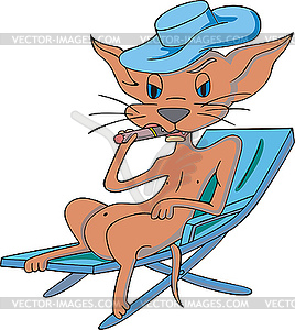 Cat smoking cigar - vector clipart