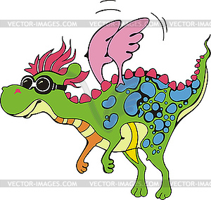 Flying fairy dragon cartoon - vector EPS clipart