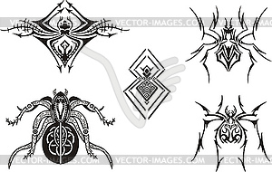 Symmetrical Spider Designs - vector clipart