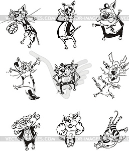 Funny cats - vector clip art