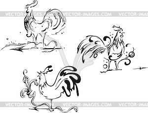 French Roosters - vector image