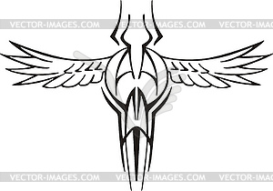 Symmetric bird tattoo - stock vector clipart