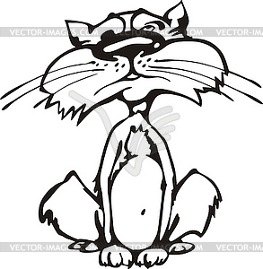 Funny meditative cat - royalty-free vector image