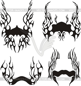 Flaming ribbon templates - vector clip art