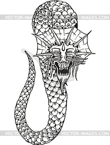 Oriental legless dragon - vector clip art