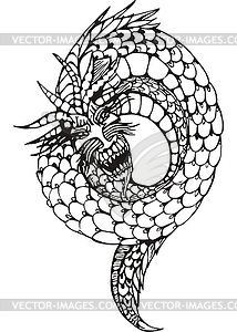 Восточным драконом безногий червя - изображение в векторе / векторный клипарт