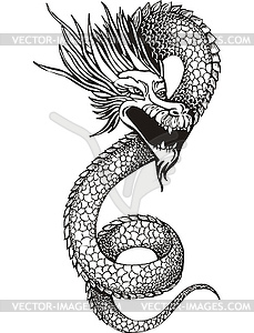 Chinese dragon serpent - vector clipart / vector image