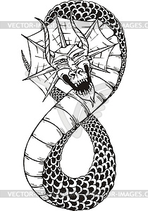 Oriental dragon serpent - vector clipart