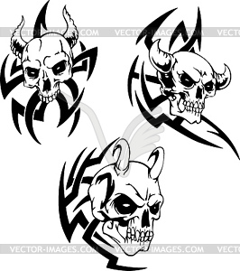 Skulls of devils - vector clipart