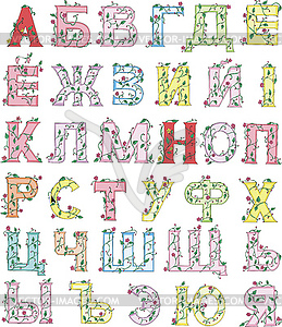 Floral Alphabet (Cyrillic / Russian) - vector image