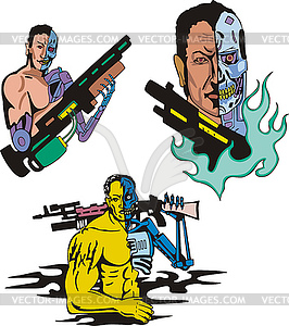 Cyborgs - vector clip art