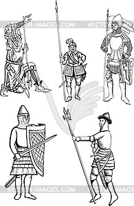 Medieval knights - vector EPS clipart