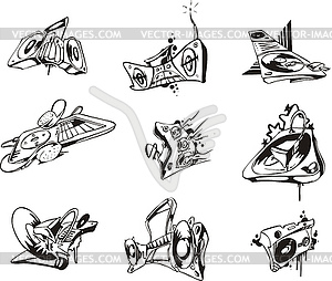 Musical devices - stock vector clipart