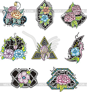 Flower ornamental decorations - royalty-free vector image