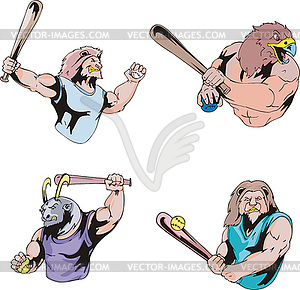 Sport mascots - baseball - royalty-free vector image