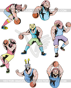 Sport mascots - basketball - vector clipart