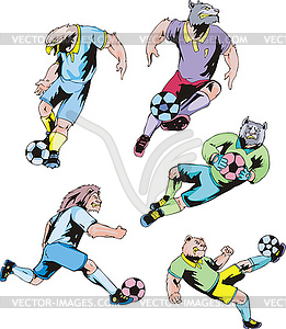 Sport mascots - soccer - vector clip art