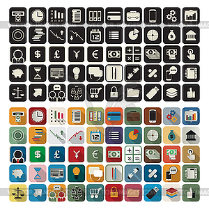 Business, finance flat icons - vector image