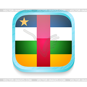 Smart phone button with Central Africa flag - color vector clipart