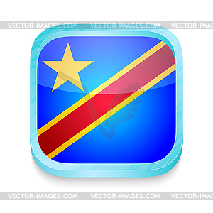 Smart phone button with Democratic Republic of Cong - vector clipart