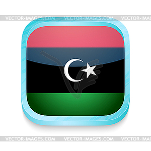 Smart phone button with Libya flag - vector clip art