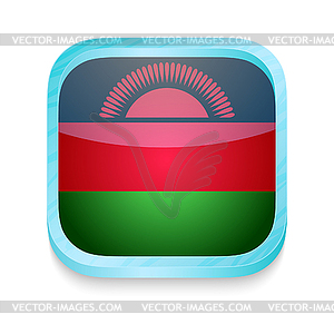 Smart phone button with Malawi flag - vector clipart