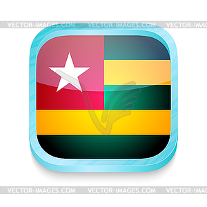 Smart phone button with Togo flag - vector clipart / vector image