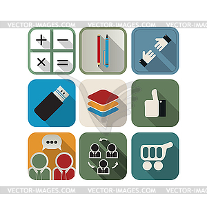 Business icon set - vector image