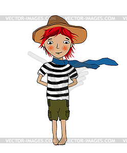 Smiling girl character - vector clip art