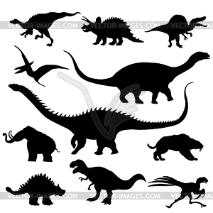 Dinosaur silhouettes collection - vector clipart