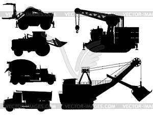 Minning and construction machine set - vector image