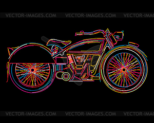 Vintage Motorcycle sketch - vector clip art