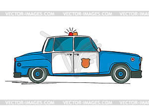 Police car cartoon - vector clipart