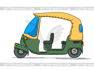 Rickshaw cartoon - vector clip art