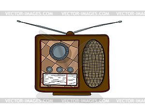 Cartoon radio drawing - vector clipart