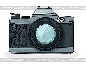 Retro cartoon foto camera - vector clip art